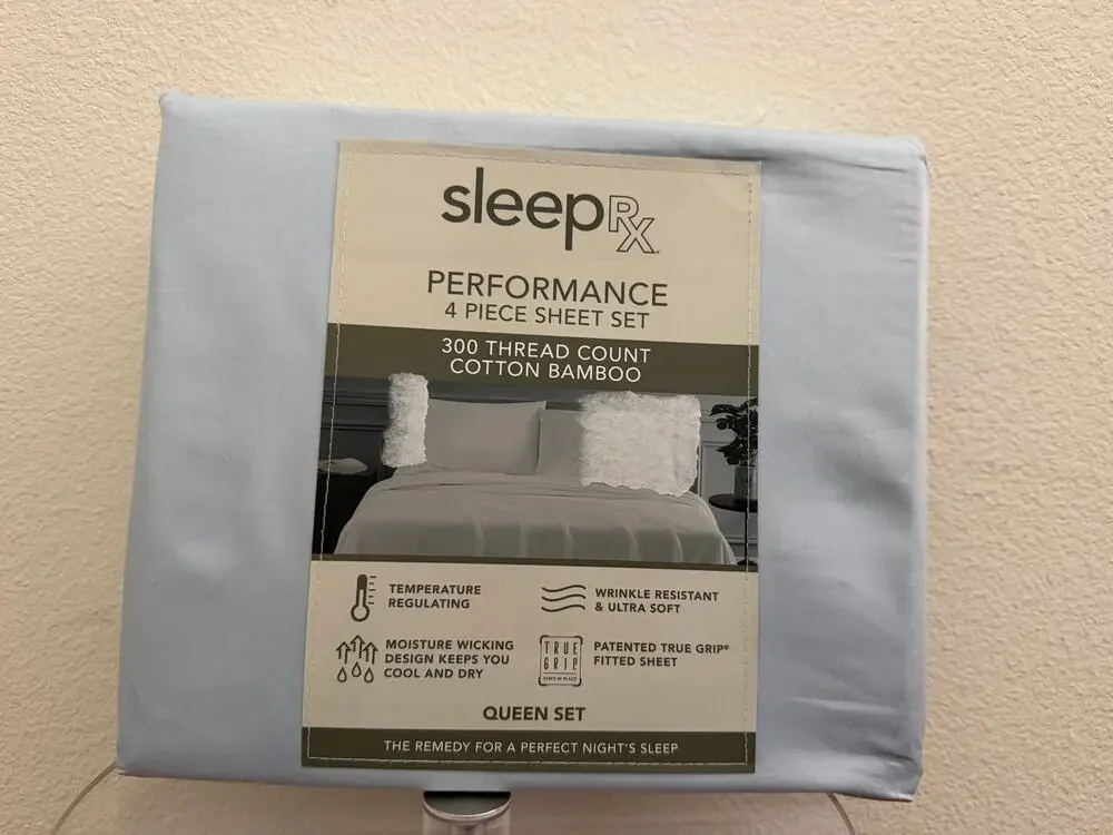 New bamboo blend blue sheet set queen